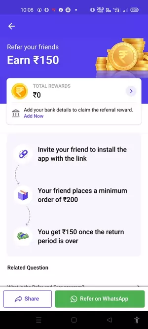 shopsy app refer and earn option