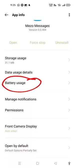 Battery Usage option