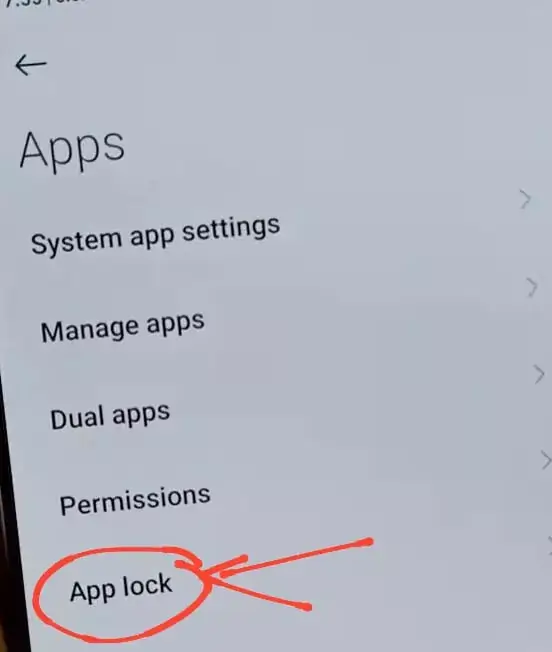 App Lock option