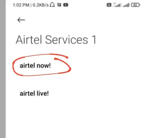 airtel now option