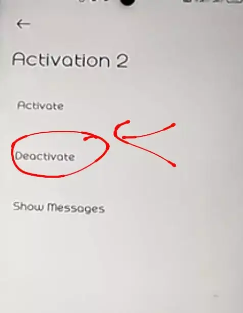 deactivate option