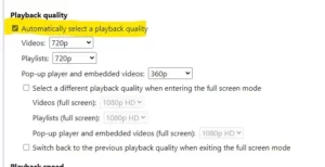 how to set youtube video quality permanently