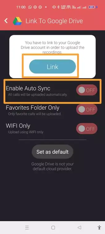 Enable Auto Sync