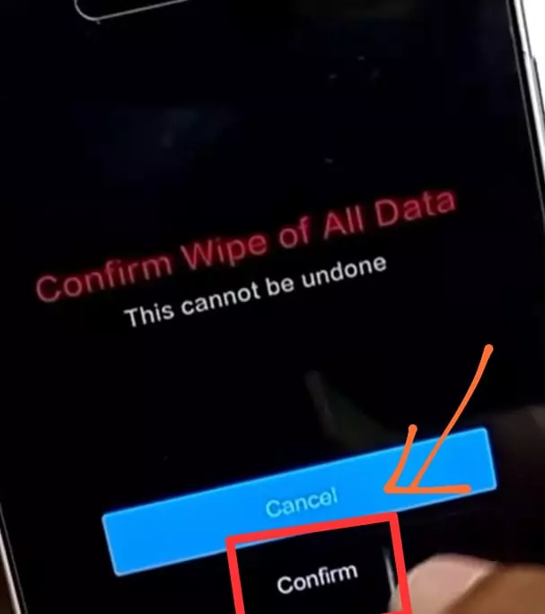 Wipe Data ऑप्शन