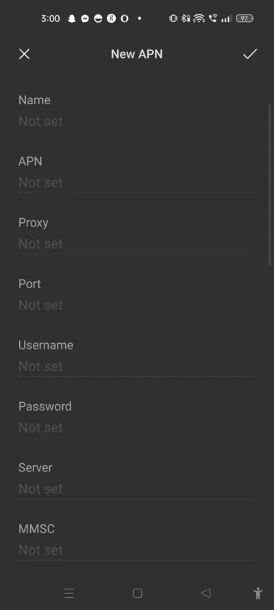 fill apn setting