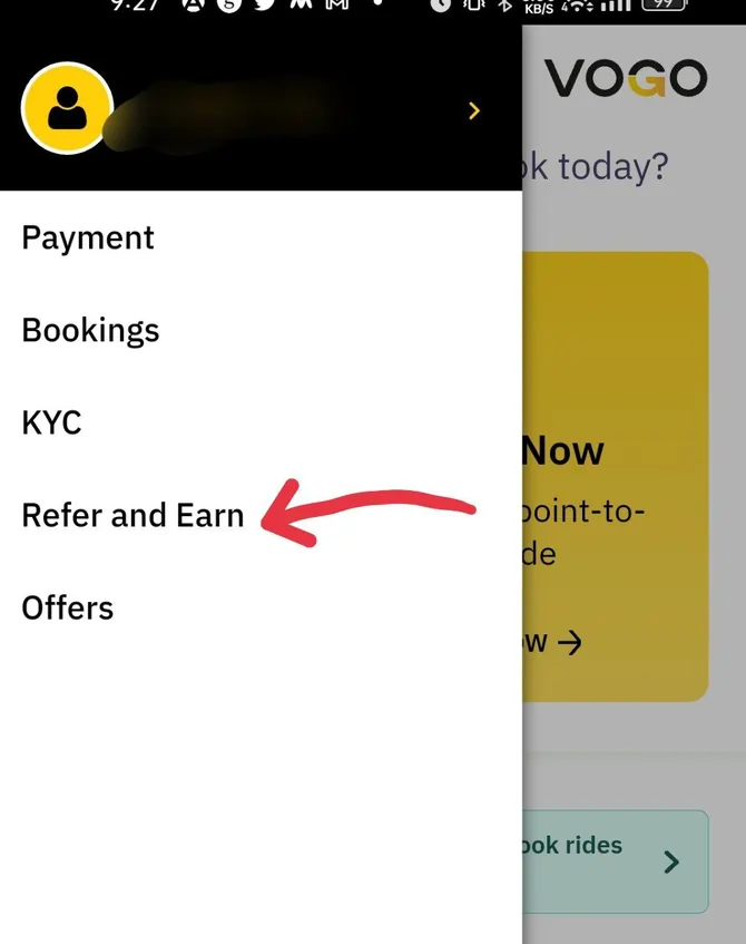 refer and earn option